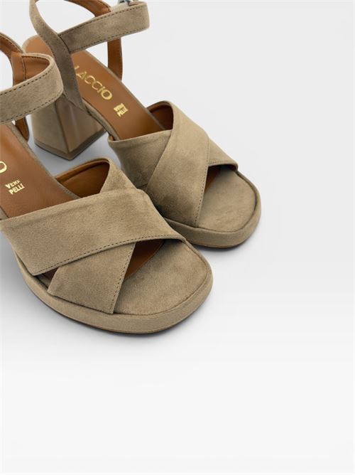 Sandali beige con tacco e cinturino da donna IL LACCIO | 8854008CAMOSCIOTAUPE14